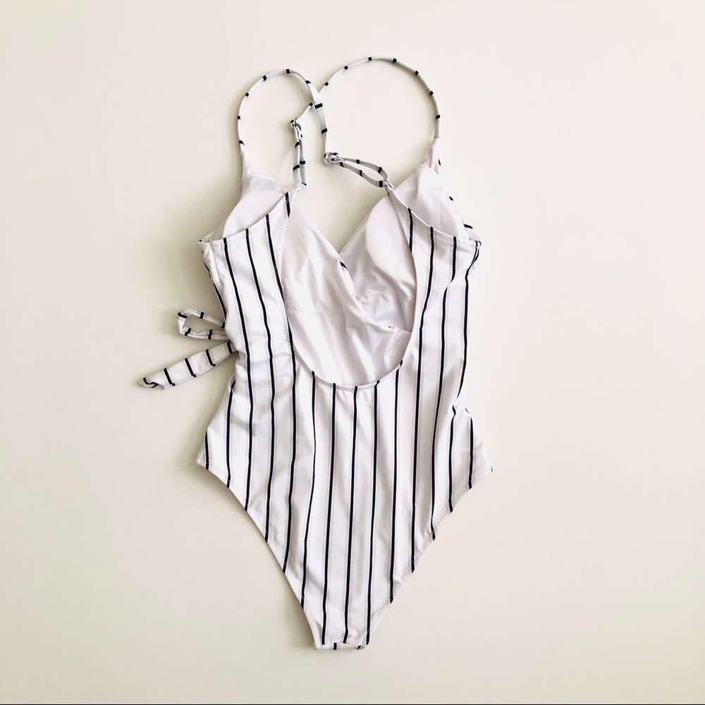 Cupshe Stay Strong White Swimsuit Wrap Front S - Picture 6 of 9
